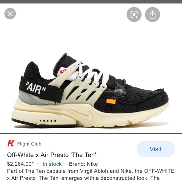 NIKE PRESTO “OFF WHITE” main image 4